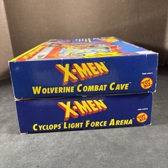 (2) X-MEN DANGER ROOM PLAYSETS WOLVERINE CYCLOPS TOY BIZ VINTAGE NEW SEALED OPEN