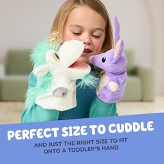 Bluey Unicorse & Bob Bilby Hand Puppet Plush 2-Pack – 8-9” Soft Deluxe Fabric, E