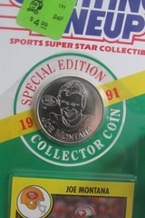 Starting Lineup 1991 Edition Joe Montana Figure, Coin, Card New in Original Box