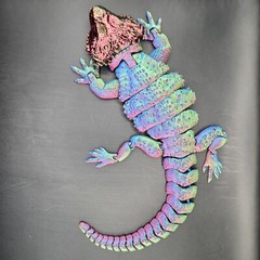 Bearded Dragon Lizard Articulated Figure 3D Printed Collectable Multi Color