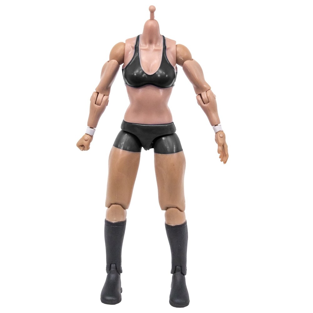 Generic 6.5 Inch Female Wrestling Action Figure With White Body & Black Trunks
