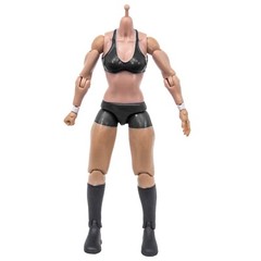 Generic 6.5 Inch Female Wrestling Action Figure With White Body & Black Trunks