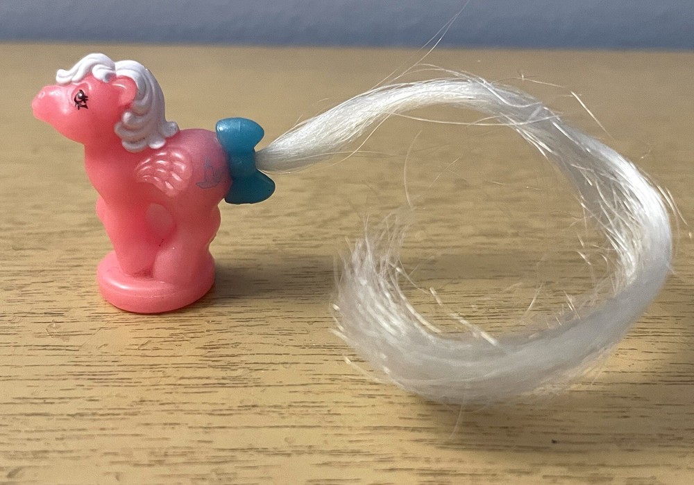 Vtg My Little Pony Petite Ponies Glow In The Dark Magic Candle Pink White Mane
