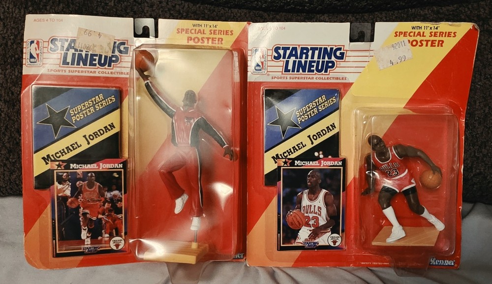 1992 MICHAEL JORDAN KENNER STARTING LINEUP SLU NBA CHICAGO BULLS 2 Figure Lot