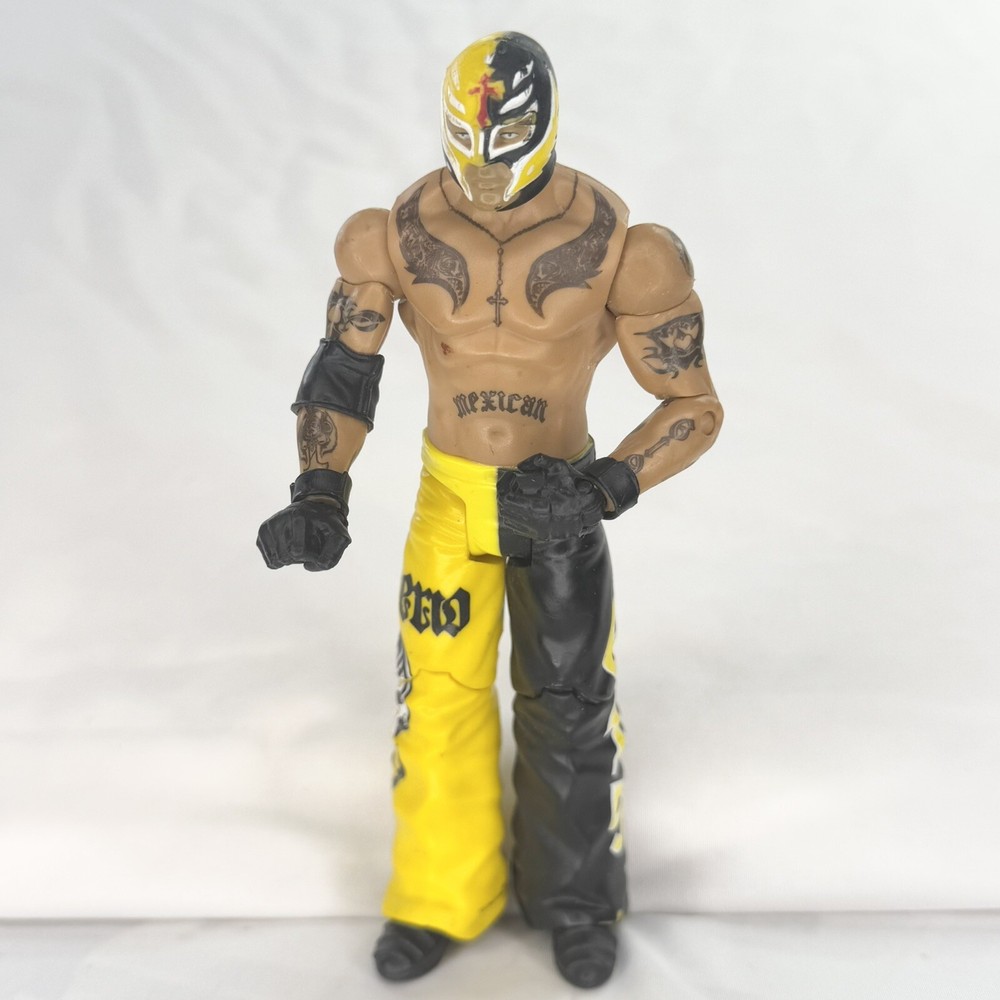 2010 WWE Rey Mysterio Mattel 6″ Wrestling Action Figure Yellow / Black Loose