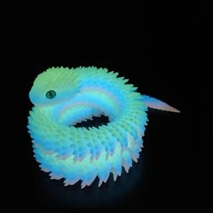 3D Printed Articulated Snake – Luminous Glow Jointed Fidget Toy Desktop Decor