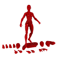 Vitruvian H.A.C.K.S. Superhero Red Blanks Female Action Figure – 1/18 Scale