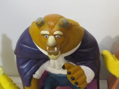 BEAUTY AND THE BEAST VINYL HAND PUPPETS 1992 PIZZA HUT SET OF 4 PCS EUC