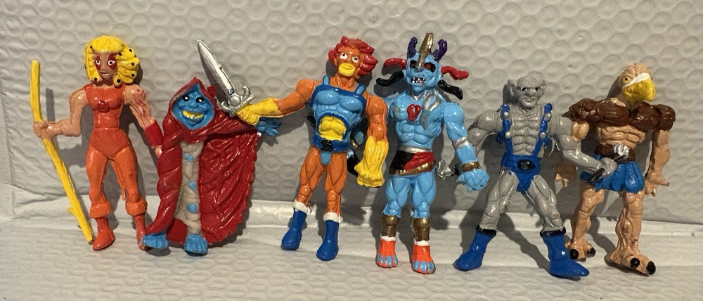 Rare Handmade Mexico ThunderCats Style Bootleg PVC Figures Lot of 6 Vintage 80s
