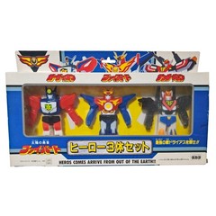 VTG 90s Takara Brave of Sun Fighbird Robot sofubi 3pc set MIB Popy Takatoku Robo
