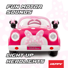 Disney Minnie Mouse Convertible Car 6 Volts Electric Ride-On Ages 3+ Years Huffy
