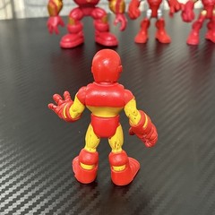 Iron Man Superhero Mini Action Figures Set Lot of 5, Plastic, Red/Gold/Silver
