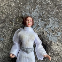 Action Figure White Dress Gown Outfit w/ Belt Princess Leia Style Plastic Fabric