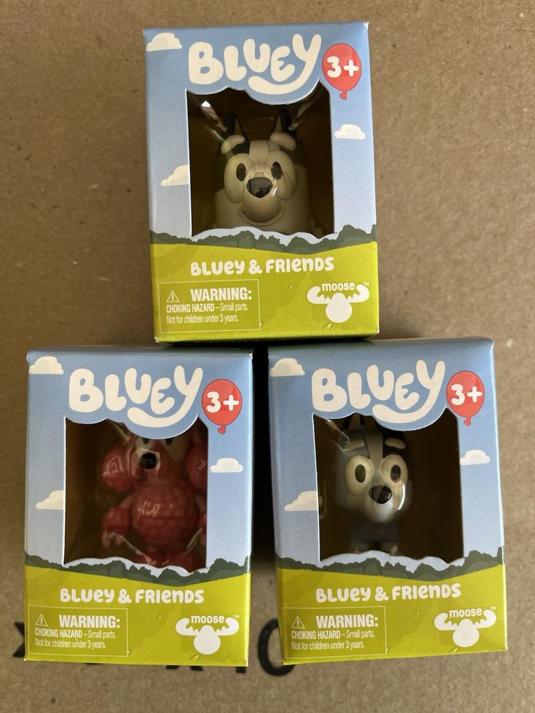 Bluey & Friends Muffin Socks Coco 3 Figure Moose Toys Box Lot Disney Plus Set 25