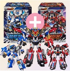 Metal Cardbot W BLAION & BLUE COP W Grand Blue Leon Transforming Robot set
