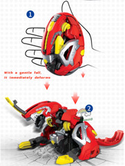 Hello Carbot Tirakoong Tyrannosaurus Dinosaur Egg Transforming Robot Figure Toy