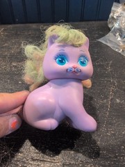 Vtg Little Pretty Kitty Heaven Heart RARE Mattel Show Offs Purple Pink Cat Toy