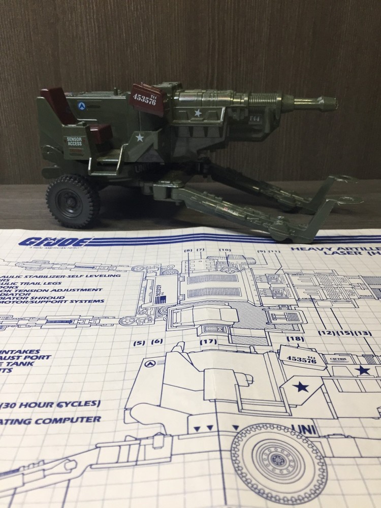 1982 GI JOE HAL Near Complete w/ Blueprints Hasbro ARAH Heavy Artillery Laser