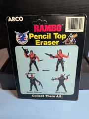 1986 Rambo Pencil Top Eraser ARCO Sealed General Warhawk Sylvester Stallone