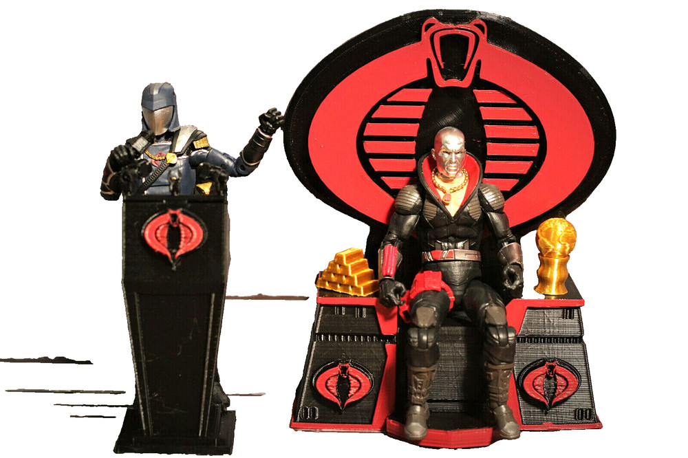 Gi joe 3d printed Throne for cobra commander,destro for 6 inch figures + podium