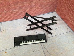 Keyboard with Stand Model Prop 1/10 scale Action Figure Dollhouse Accessory