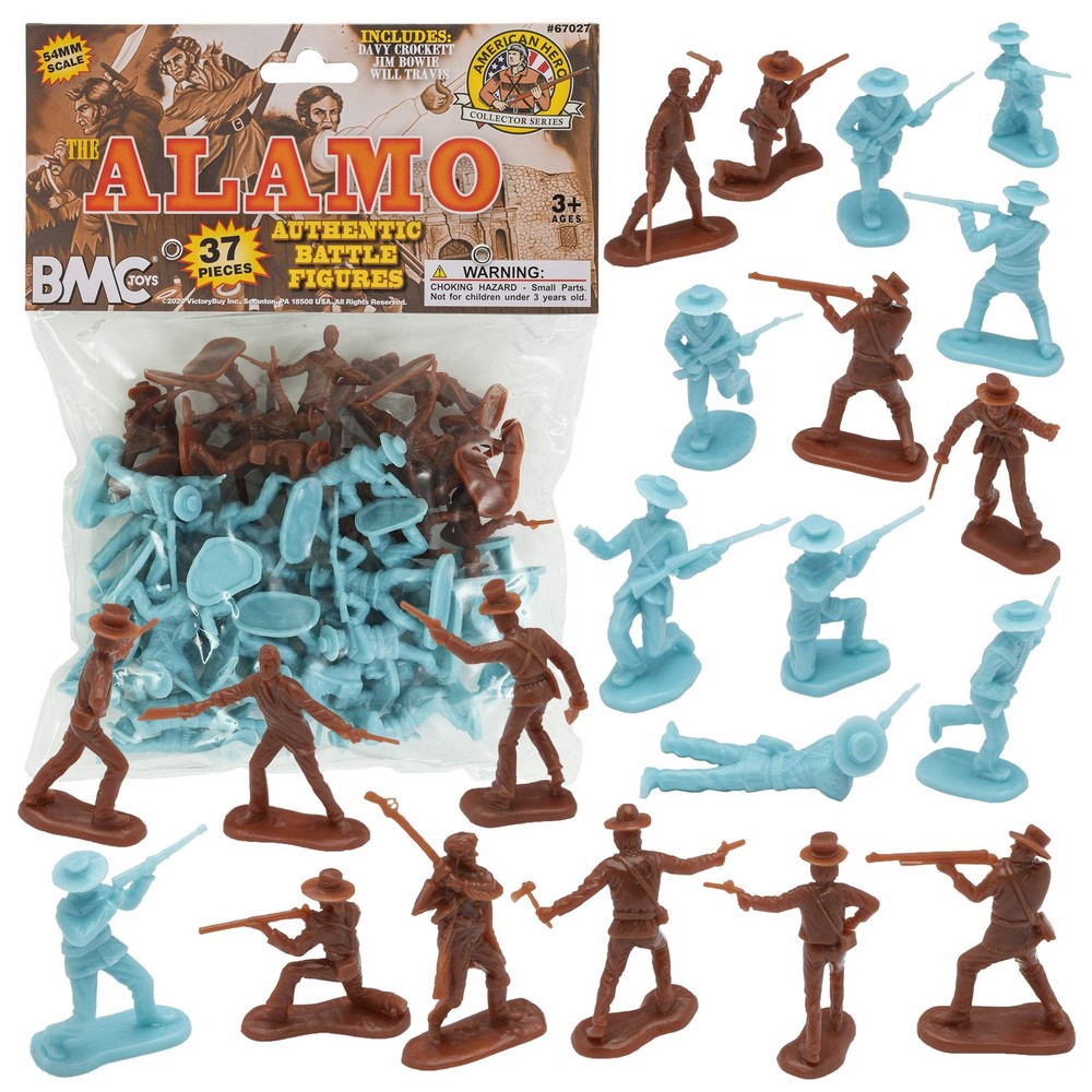 Alamo Plastic Army Men 37 Piece Texas vs Mexico Soldier Figure Set
