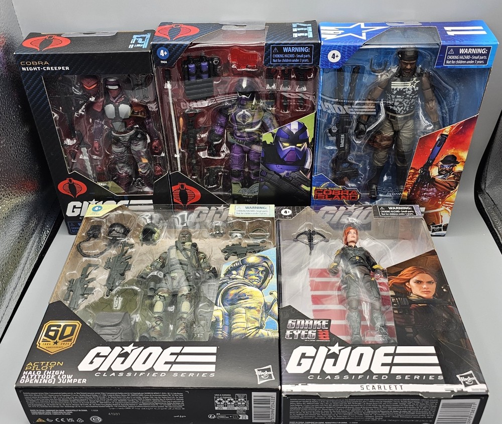 GI Joe Classified Series Lot Techno-Viper, Night Creeper, Roadblock, Halo Jumper