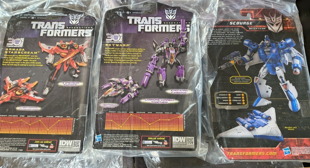 Transformers Generation Scourge Starscream Skywarp Lot Of 3 New In Box NIB