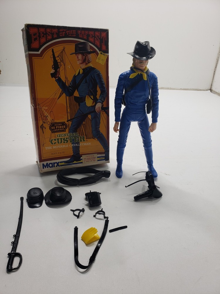 Vintage Marx Best Of The West General Custer Figure w/ Box Accessories
