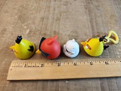 Angry Birds Lot Of 4 Vinyl PVC Plastic Figures. Keychain