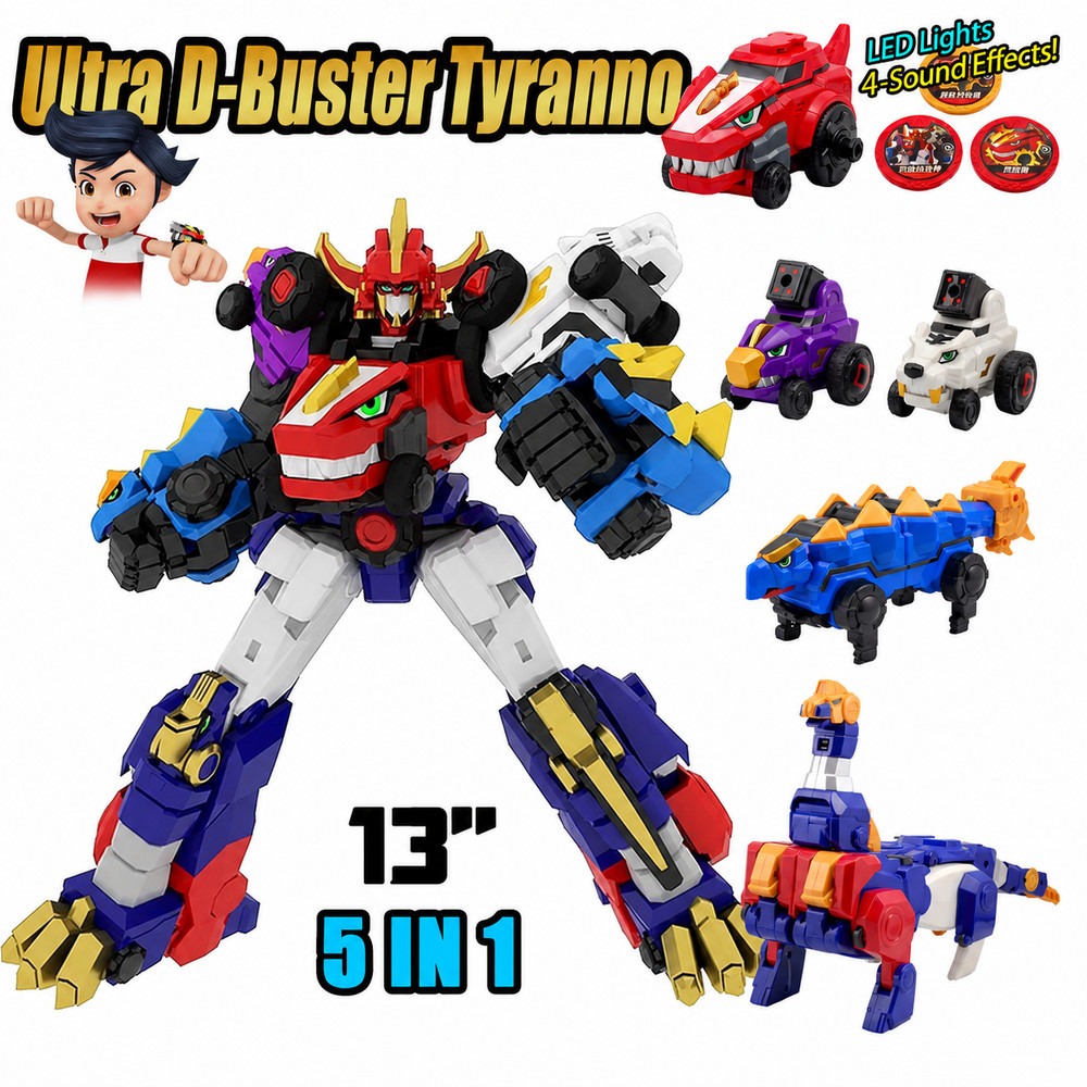 Dino Core Ultra D-Buster Tyranno Figure Dinosaur Toys Transform Robot Combiner