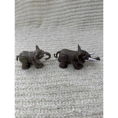Fisher Price Elephant Figures Vintage 1995 Safari Animal Kids Toy Brown Lot of 2