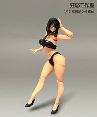 Hana Fury Toys, Female Body YELLOW SKIN Blank Female Body 1/12 Figure Toy
