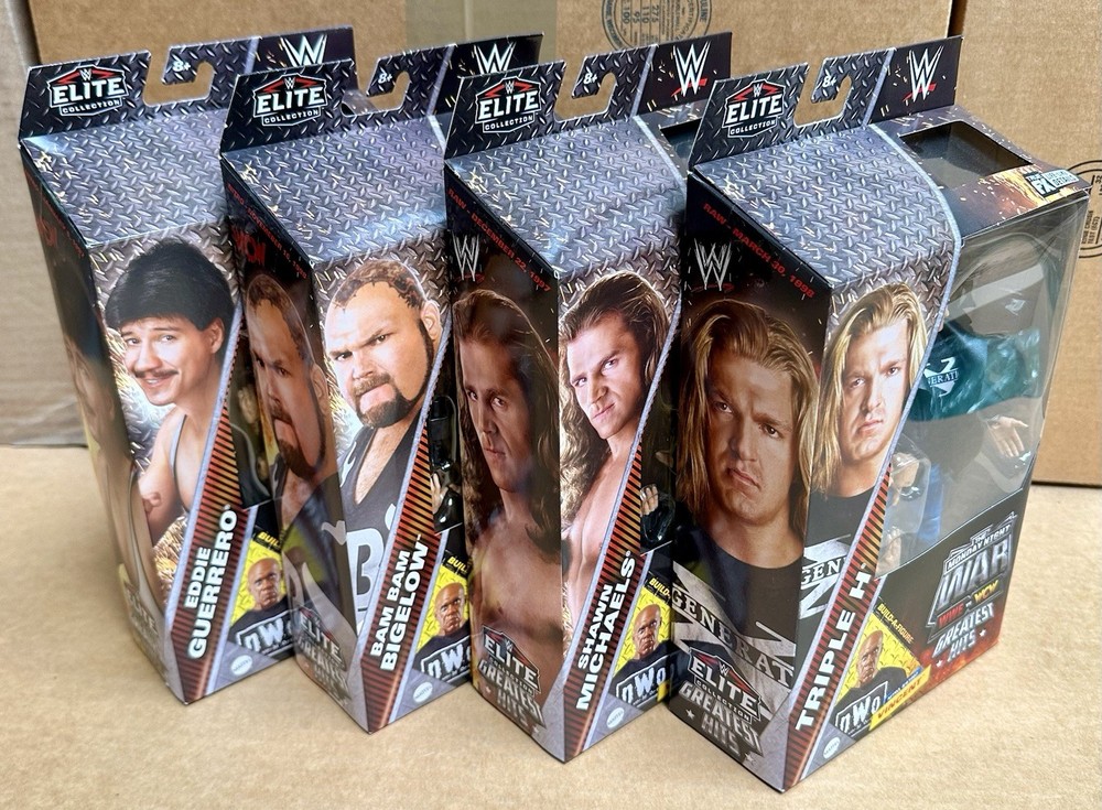 WWE Elite Monday Night Wars Complete Set of 4, (Greatest Hits) w/ Vincent BAF