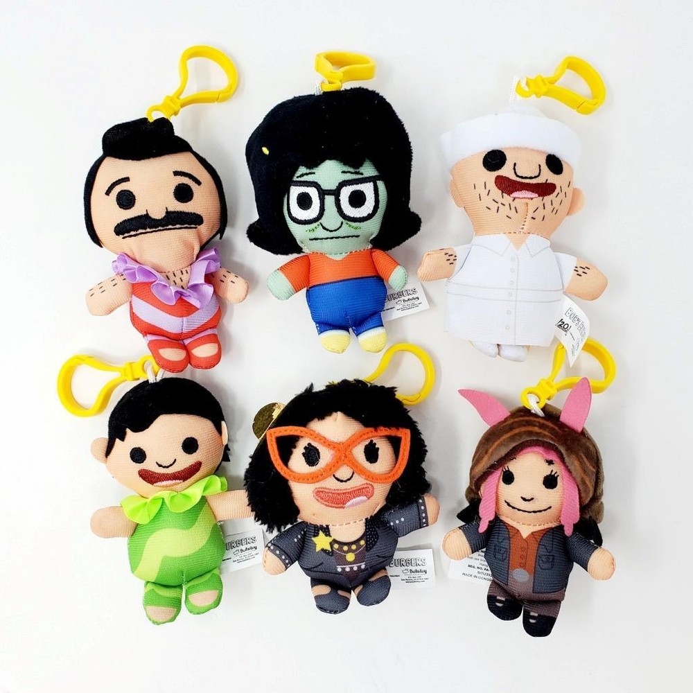 Bob’s Burgers Series 4 : Complete Set of 6 New Plush Dangler Clips