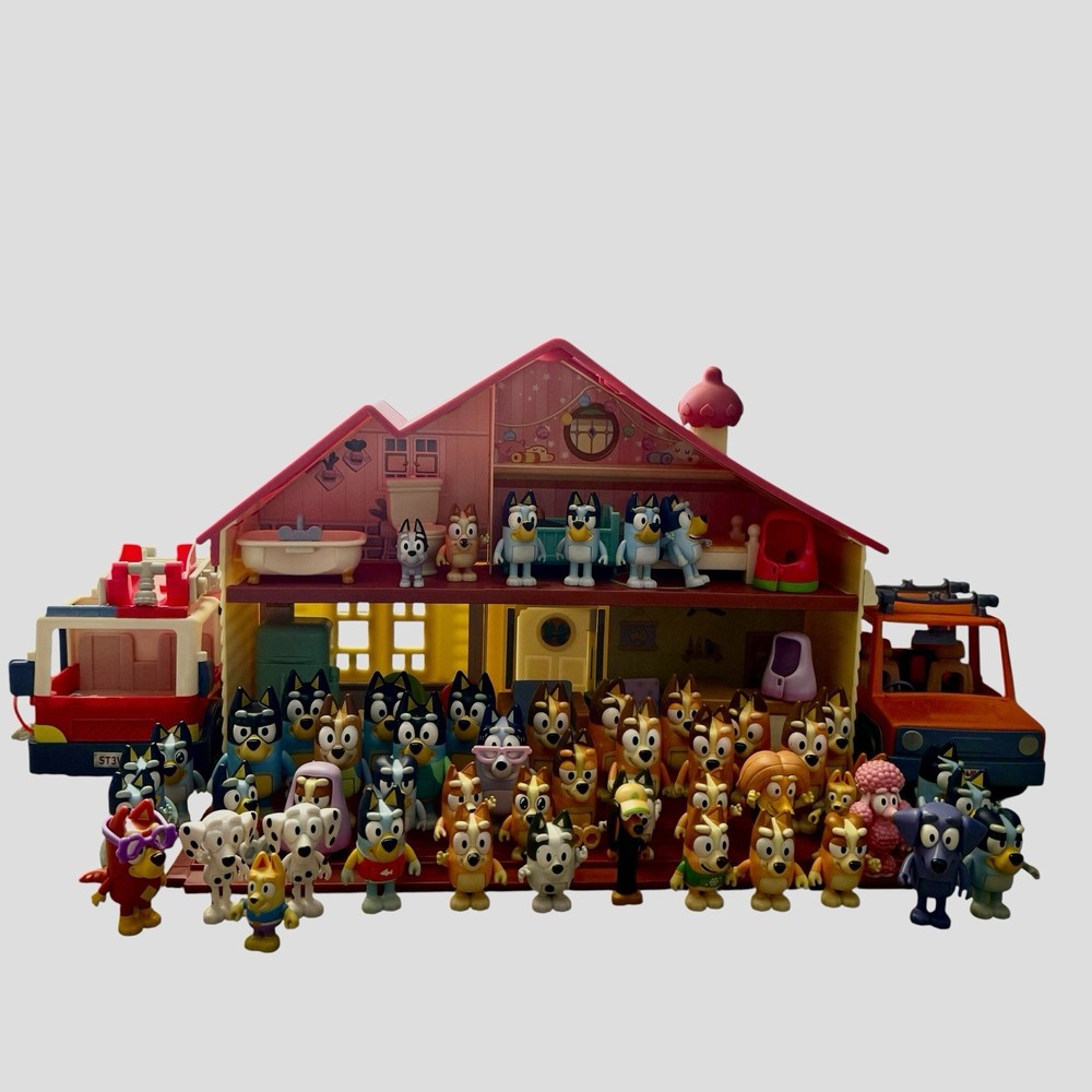Moose Bluey Figures & House Furniture & More Huge Lot Nana Indy Snickers