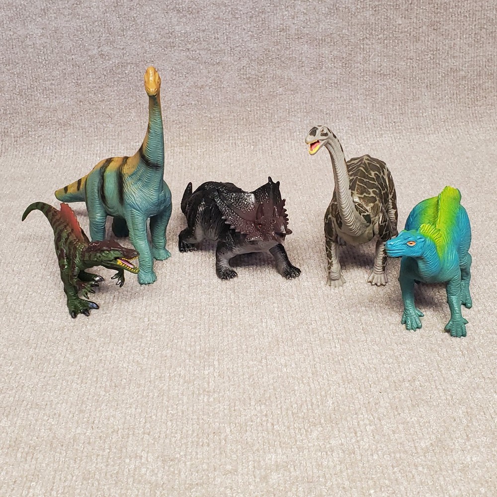 Dinosaur Toy Educational Figures Lot of 5 Unbranded Happy Kin Plastic Resin