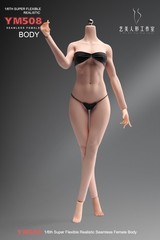 1/6 Female Pale Mid Bust Plump Silicone Doll Seamless Body For 12″ Action Figure