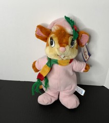 Vintage 1986 An American Tail Rare Yasha Mouse Baby Plush Christmas Pajamas 12″