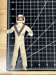 1972 Ideal Toys Evel Knievel Figure Bendy Rubber w/ Helmet VTG 1970s Motorcycle