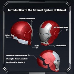 Iron Man MK5 Voice Control Helmet Wearable Cosplay Mask LED Jarvis Auto Open