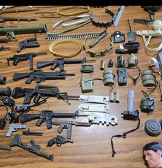 HUGE LOT of VINTAGE GI Joe clothes accessories weapons 108 Pieces