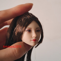 1/6 Beauty Female Head Sculpt with Movable Eyes for 12″ Action Figure Body Toy