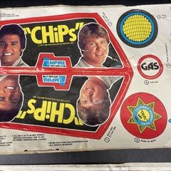 Vintage 1977 Empire Chips TV Show Childs Original Ride On Motorcycle Decal Sheet