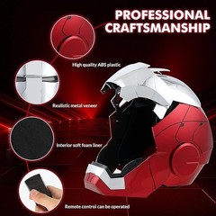 Iron Man MK5 Voice Control Helmet Wearable Cosplay Mask LED Jarvis Auto Open