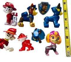 Lot of 7 Paw Patrol Pups Action Plastic Figures Marshall Skye Chase 2-3 Inches