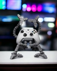 Articulated Robot Controller Holder Stand – 3D Printed Futuristic Gaming