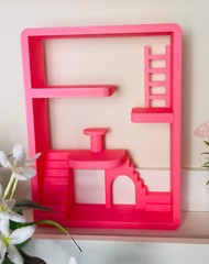 Pink Smiski House Shelf | Mini Figure Room Display | Kawaii Decor | Sonny Angels