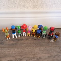 Paw Patrol Lot of 10 Figures Marshall Chase Skye Rubble Zuma Tracker Wheeler cat