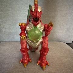 Happy Kid Toy Group Dragon Action Figure 12 Inch Plastic Red Silver Green 2006